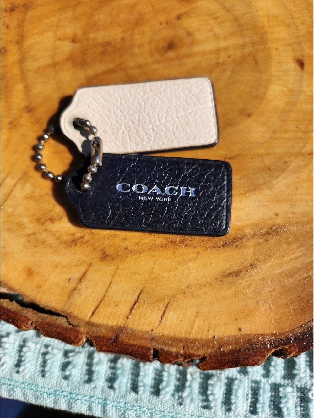 Coach Leather Double Hang Tags 2inch